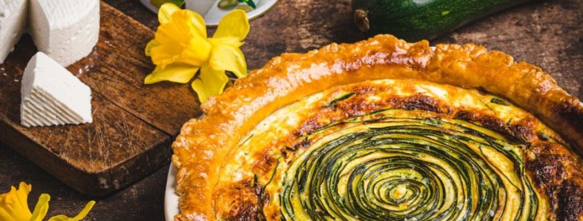 tartă cu telemea de capră Delaco