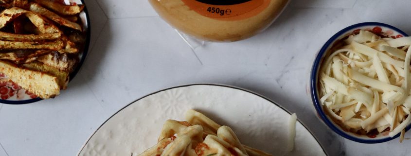 waffles cu cașcaval afumat Delaco