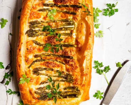 tartă cu spanranghel și parmezan Delaco