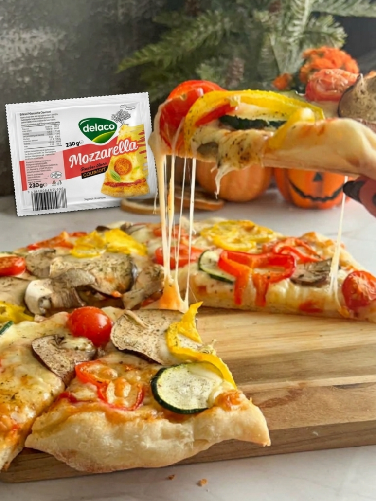 Pizza cu legume si mozzarella gourmet