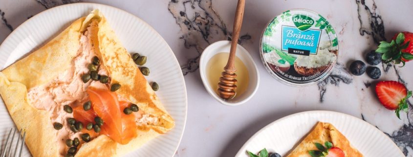 clatite umplute cu branza pufoasa Delaco