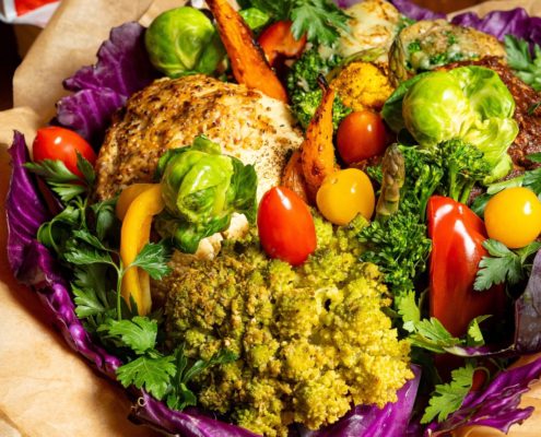 legume gratinate in forma de buchet