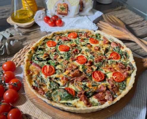 tarta cu spanac si mozzarella Delaco