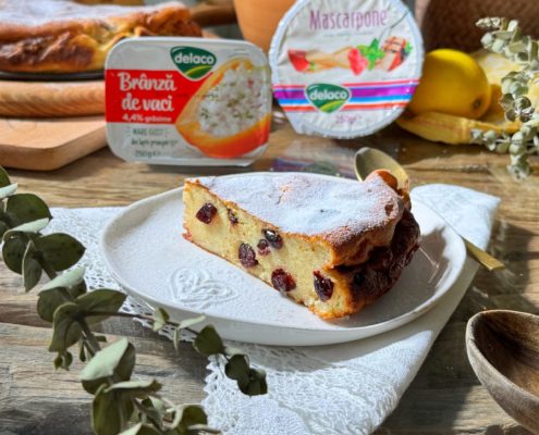 Pasca fără aluat cu mascarpone Delaco și brânză de vaci