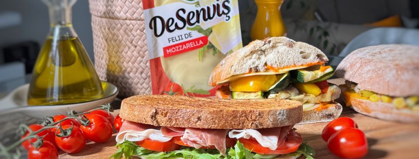 3 rețete delicioase de sandwich-uri pentru prânz, cu brânzeturi feliate DeSenviș. Ideale pentru pachetul de muncă, picnic sau drumetii.