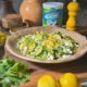 Salata verde de vară cu sparanghel, dovlecei, mazare, cuscus si telemea de vaca Delaco- gata in doar 15 minute.