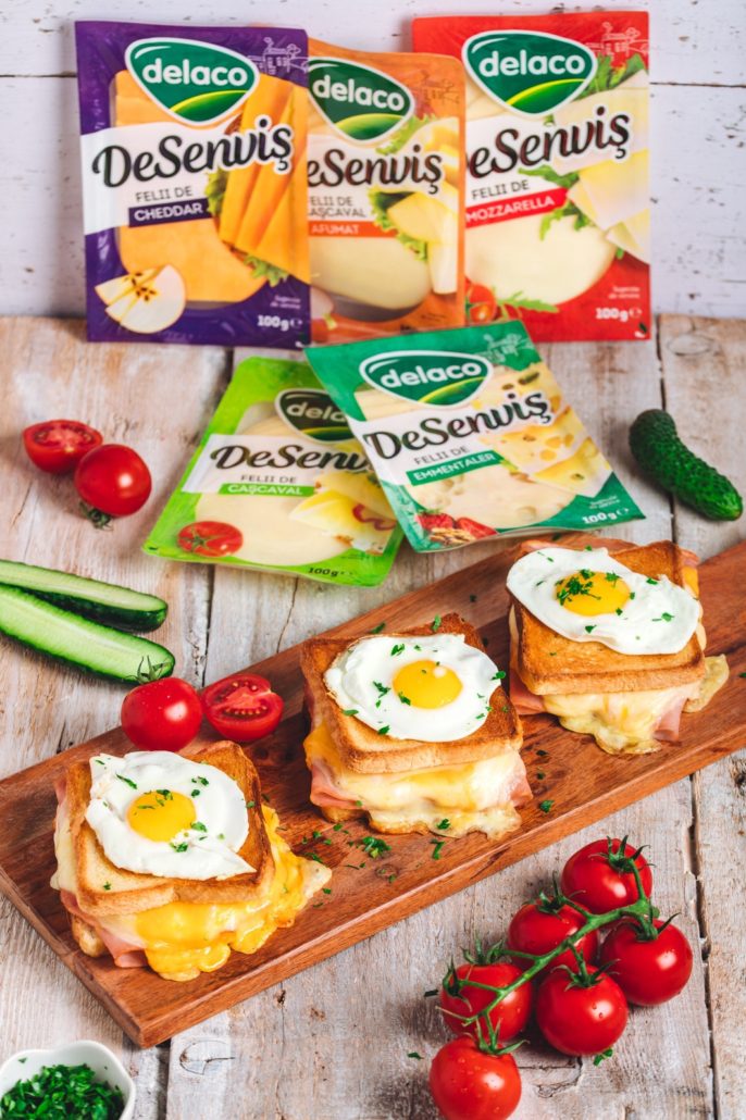 Reteta Croque Madame cu brânzeturi Delaco DeSenviș