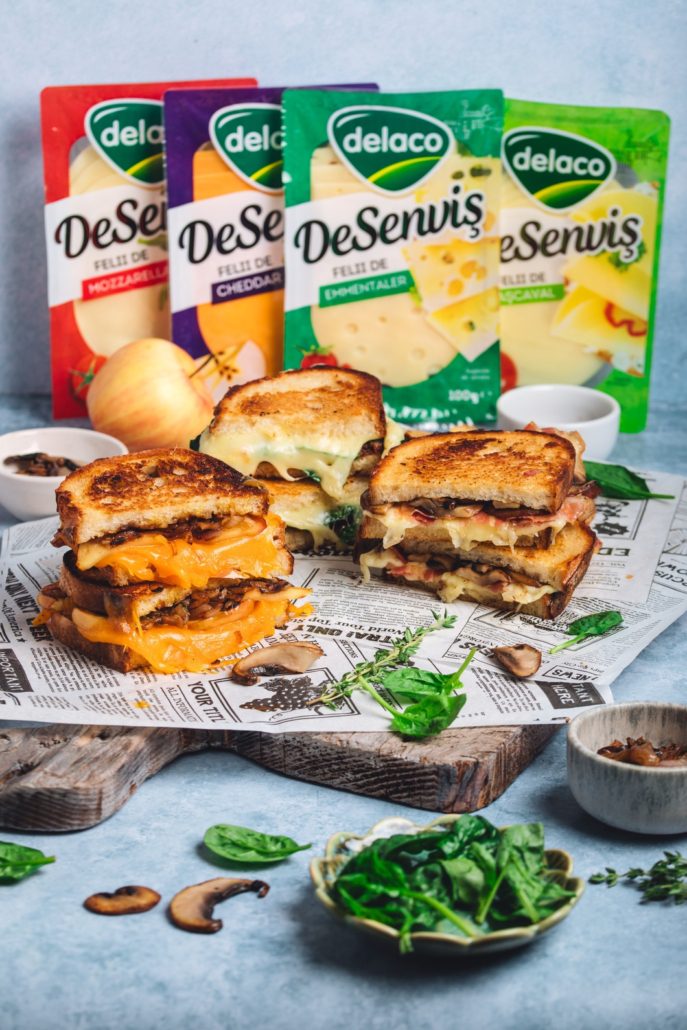 Sandwich cald cu ciuperci și bacon – rețetă de toamnă cu cheddar DeSenviș