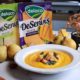 supă cremă de dovleac cu crutoane din sandwich-uri calde și brânză DeSenvis