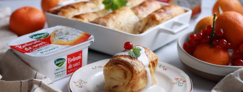 Reteta clatite la cuptor cu branza de vaci Delaco