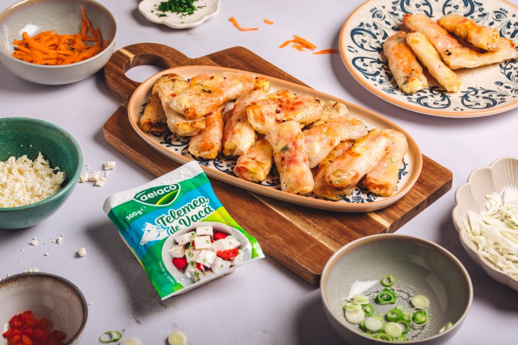 pachețele de primăvară cu legume și telemea Delaco