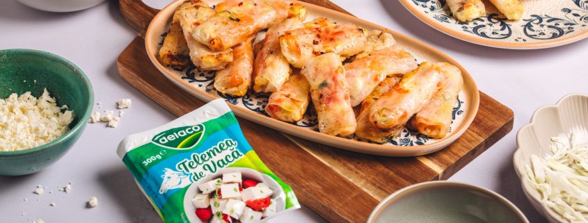 pachețele de primăvară cu legume și telemea Delaco