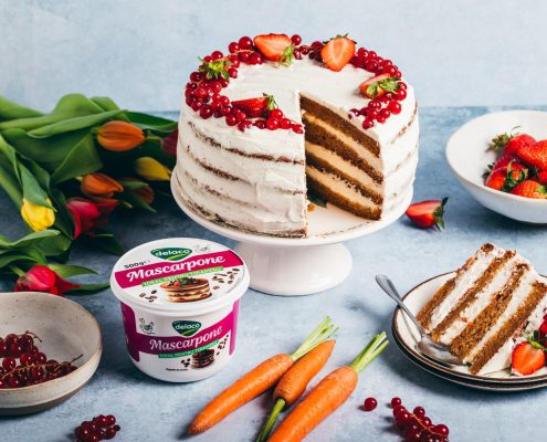 tort de morcovi cu mascarpone delaco pentru masa de paste