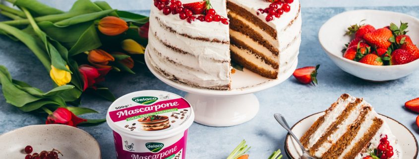 tort de morcovi cu mascarpone delaco pentru masa de paste