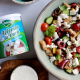 Salată Panzanella cu cireșe, telemea Delaco, roșii cherry, castraveți și crutoane