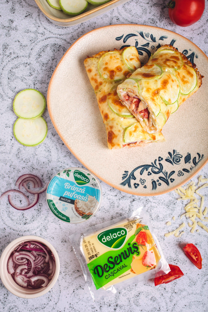 Ingrediente pentru wrap din dovlecei cu cașcaval DeSenviș