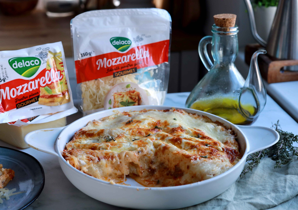 Cannelloni cu carne de vită și mozzarella Gourmet Delaco la cuptor