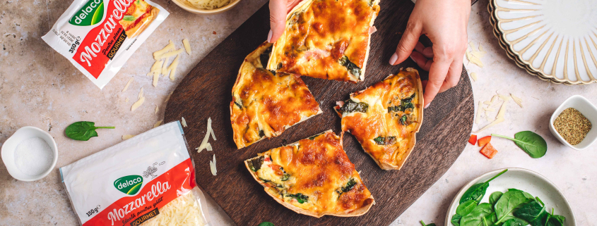 Quiche rapid in tortilla cu legume si mozzarella Gourmet
